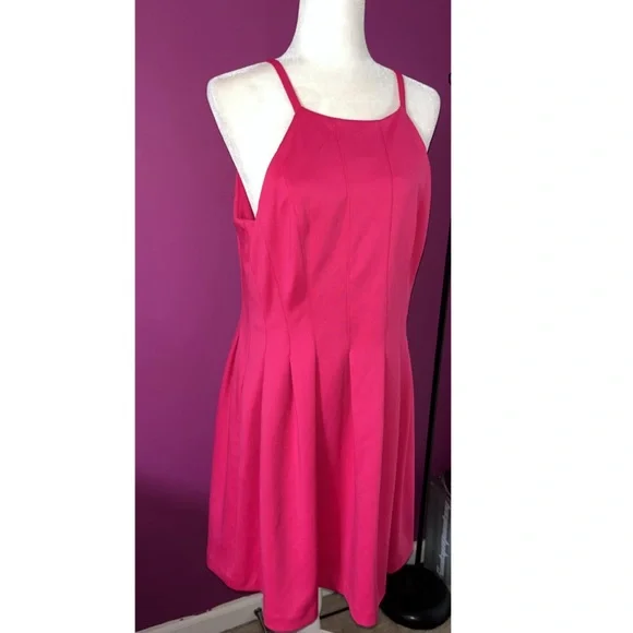 NWT Calvin Klein Halter Pink Sleeveless Dress - Picture 3 of 4